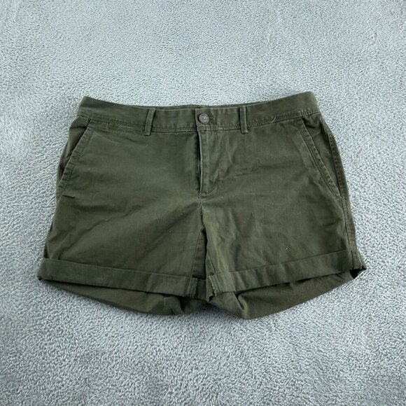 Banana Republic Womens Olive Green Cotton Blend Shorts Size 4 5782 - Picture 1 of 8
